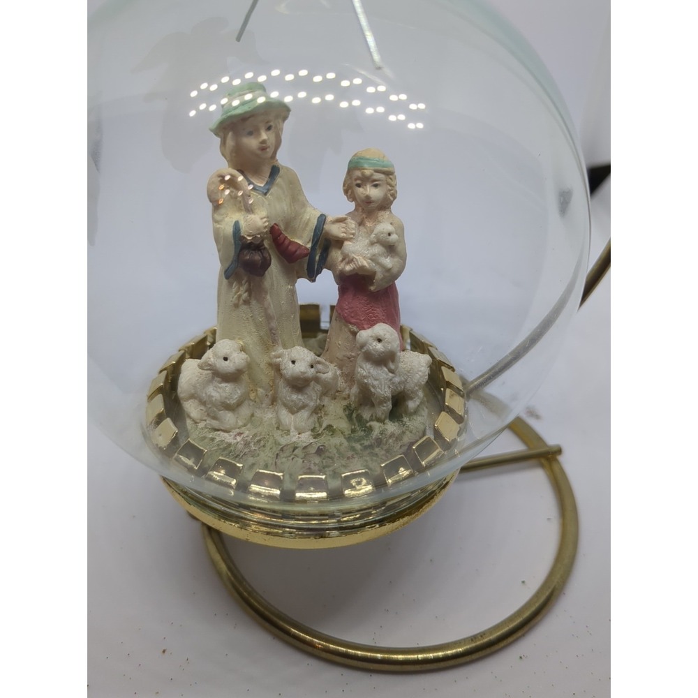 Vintage House of Lloyd Glass Shepard & Sheep Ornament Christmas Around the World